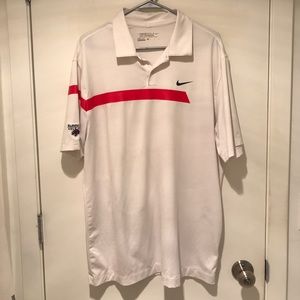 White Nike Dri-fit golf shirt